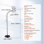 VEVOR Lampada da Terra con Ingrandimento con Luce, Lente d'Ingrandimento da Terra 5X, Collo d'Oca Flessibile, Regolabile Altezza, LED 3 in 1, 5 Modalità di Colore, Dimmerabile in Continuo, per Lettura
