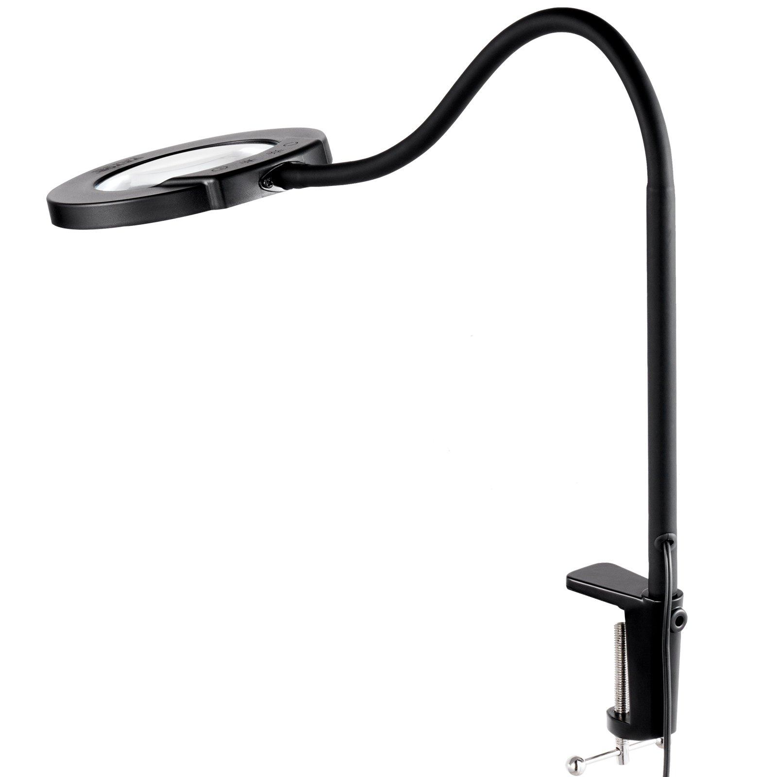 VEVOR Lampada da Terra con Ingrandimento con Luce, Lente d'Ingrandimento da Terra 5X, Collo d'Oca Flessibile, Regolabile Altezza, LED 3 in 1, 5 Modalità di Colore, Dimmerabile in Continuo, per Lettura