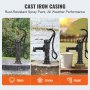 VEVOR Pompa dell'Acqua Manuale in Stile Retrò, Pompa a Mano a Colore Nero in Ghisa da Giardino Esterno, Pompa dell'Acqua Classica in Stile Vintage, Utilizzata in Stagni, Cortili e Giardini Familiari