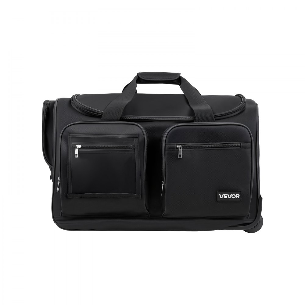 VEVOR Borsa per Costumi da Ballo con Ruote da 584,2 mm Borsone da Ballo con Porta USB, Altezza Regolabile, Porta Abiti per Viaggi e Gare, Costruzione Durevole, Nero Opaco