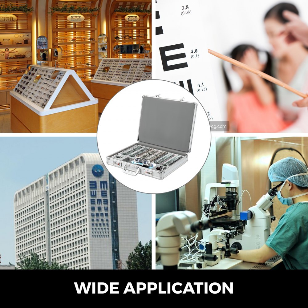 158pcs Cassetta di Lenti di Prova in Metallo Lenti per Protezione degli Occhi