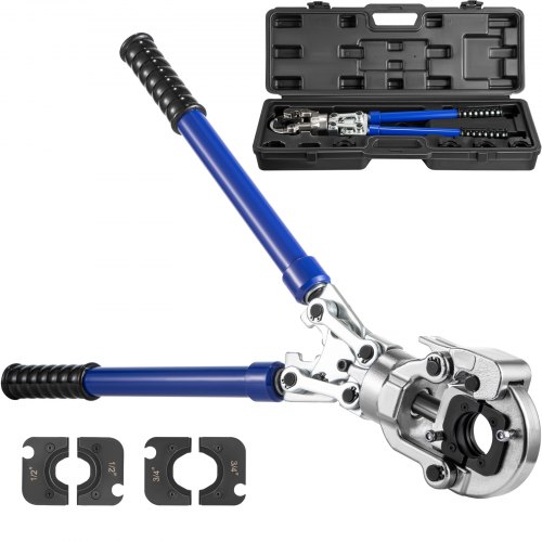 VEVOR Pinza Crimpatrice 1,27 cm 1,90 cm 2,54 cm, Pinza Pressa Tubi Multistrato Forza Pressione Max 6 T, Pressatrice per Tubi Multistrato di Acciaio 40CR, Crimpatrice Idraulica Adatto a Vari Settori