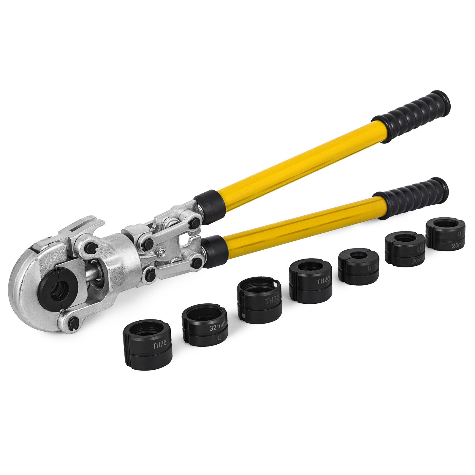 VEVOR Pinza a Crimpare U16, U20, U25, U32, TH16, TH20, TH26, TH32 mm, Pinza a Crimpare Pinza a Pressione 6 T Forza di Pressione, Pinza a Crimpare con Testa Rotante a 360 ° e Impugnatura Ergonomica