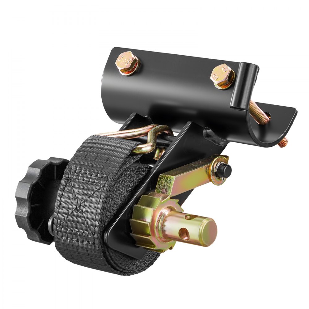 VEVOR Cinghie a Cricchetto per Retrattili Confezione da 2 Montaggio su Tubo Tondo Nero, Larghezza 38 mm x Lunghezza 2,25 m, Cinghie Nere per Fissaggio con Doppi Ganci a J, Carico 226,8 kg