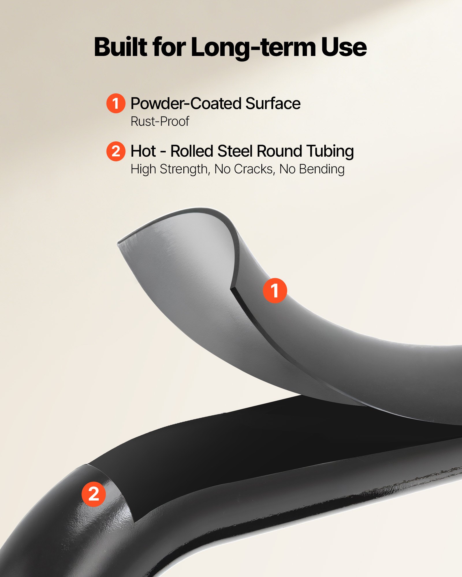 VEVOR Scaletta Pieghevole Salvaspazio con 3 Gradini, con Ampio Pedale Antiscivolo e Comoda Impugnatura, Scala in Acciaio Portatile Leggera con Capacità di 272 kg, Multiuso per Cucina, Casa, Nero