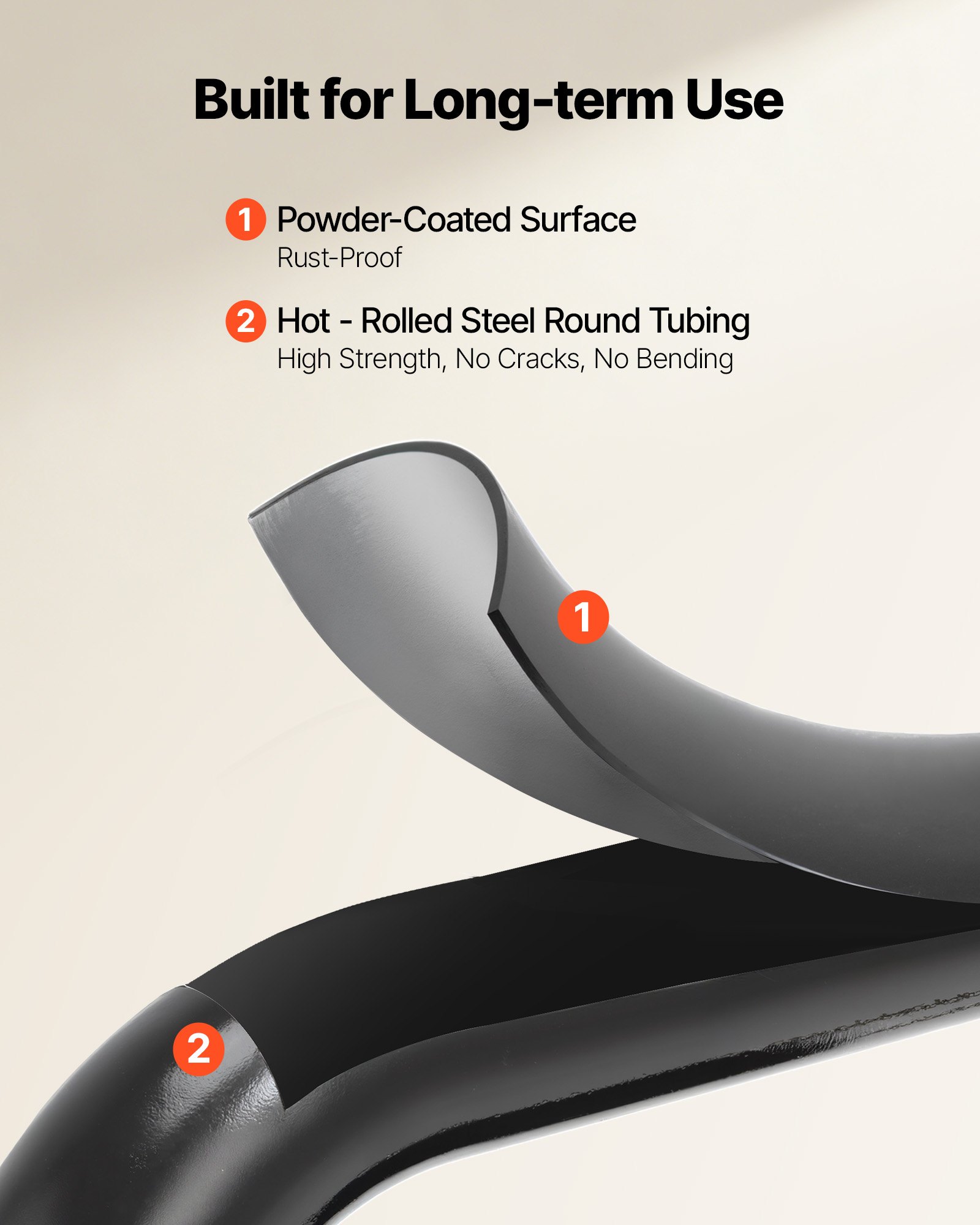 VEVOR Scaletta Pieghevole Salvaspazio a 5 Gradini con Ampio Pedale Antiscivolo, Vassoio Portautensili, Corrimano Laterali Doppi, Scala Portatile in Acciaio, Multiuso per Cucina, Casa, Nero