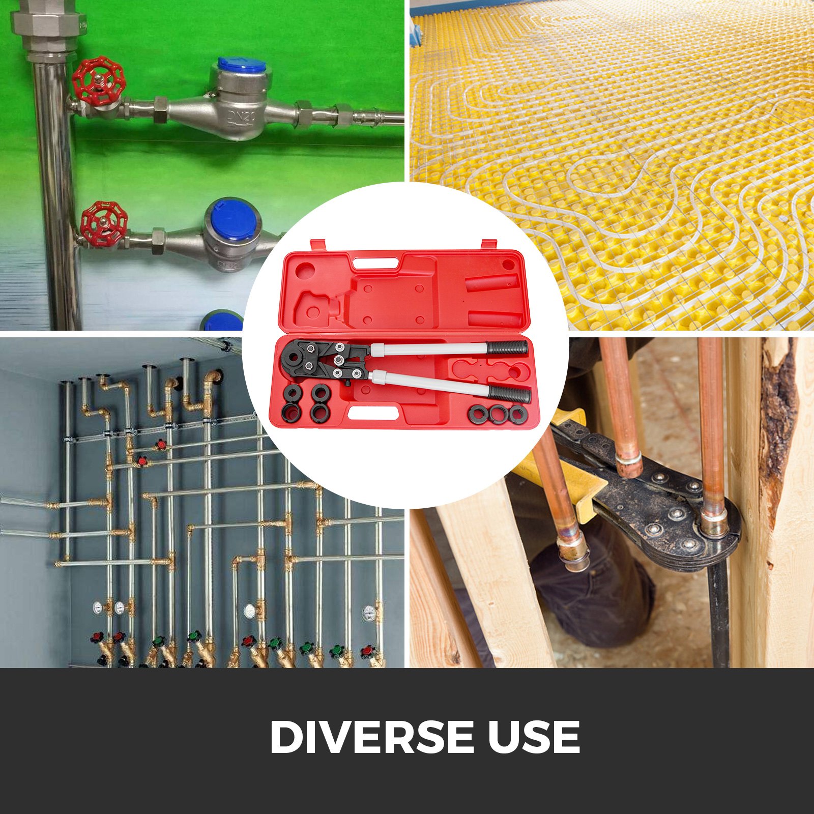 VEVOR pressatrice multistrato Pinza Crimpatrice U/TH Pinze di Piegatore Tubo Utensile di crimpatura Con Calibratori e Molle Piegatura