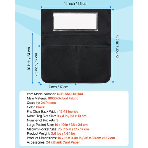 Tasche Portaoggetti per Sedia per Aula, 356 x 380 mm Confezione da 24, Tasca Portaoggetti per Schienale Sedia con Targhetta per Nome, per Bambini in Classe, Asilo, Scuola e Casa, Nero | IT Tasche Portaoggetti per Sedia per Aula, 356 x 380 mm Confezione da 24, Tasca Portaoggetti per Schienale Sedia con Targhetta per Nome, per Bambini in Classe, Asilo, Scuola e Casa, Nero | IT