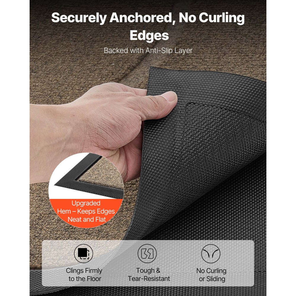 VEVOR Zerbino per Ingresso, 1194 x 813 mm, Tappetino Commerciale per Interni ed Esterni, Tappeto con Supporto, Tappeto Elegante  d'Ingresso Lavabile Resistente per Corridoio, Balcone, Marrone