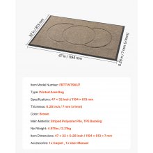 VEVOR Zerbino per Ingresso, 1194 x 813 mm, Tappetino Commerciale per Interni ed Esterni, Tappeto con Supporto, Tappeto Elegante  d'Ingresso Lavabile Resistente per Corridoio, Balcone, Marrone
