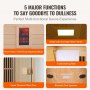 VEVOR Sauna in Legno a Infrarossi Lontani 1140 W Sauna Spa per Casa per Una Persona, Sauna in Legno di Cicuta a Basso EMF a Infrarossi Lontani con Porta in Vetro Temperato, Lampada da Lettura a LED