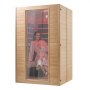 VEVOR 2-Person Far Infrared Sauna, Home Sauna Cabin made of Infrared Hemlock Wood with Low EMF and Tempered Glass Door, Bluetooth Speaker, for Indoor Use, 1800 W