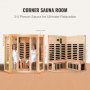 VEVOR Sauna in Legno a Infrarossi Lontani, Sauna SPA per Casa 3 - 4 Persone ca., Sauna in Legno di Cicuta a Infrarossi Lontani a Basso EMF Porta in Vetro Temperato Altoparlanti Bluetooth 2470W