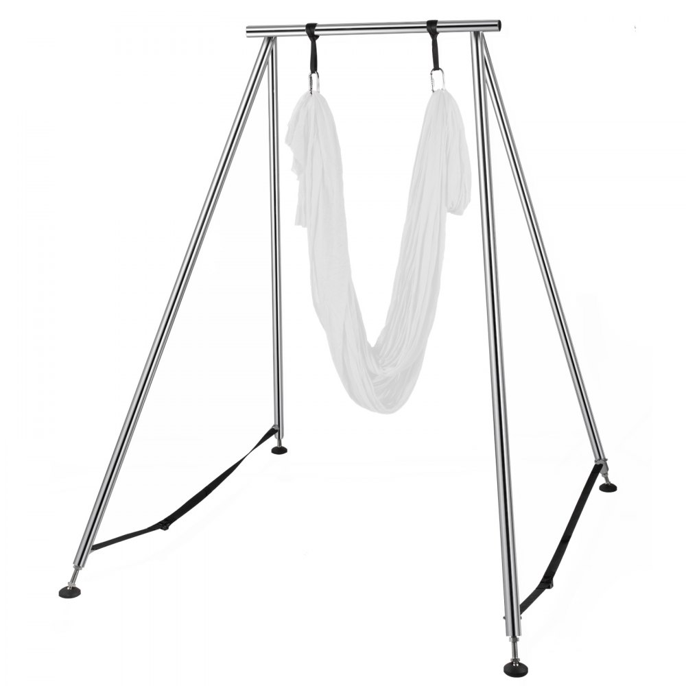 VEVOR Altalena Yoga Supporto Aerial Yoga Frame Supporto per Yoga Portatile Aerea Interno Esterno + Amaca Yoga Colore Bianco 6m
