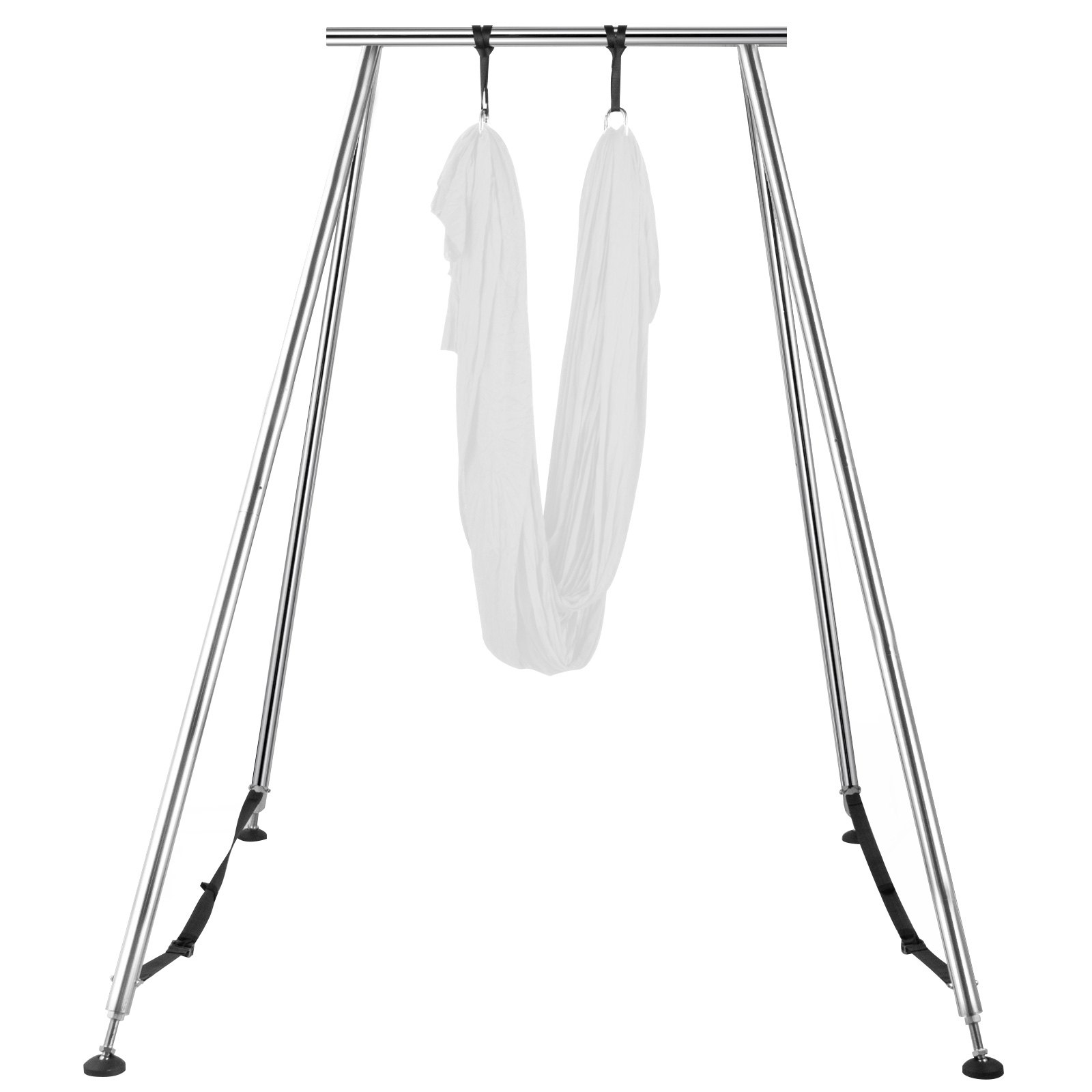 VEVOR Altalena Yoga Supporto Aerial Yoga Frame Supporto per Yoga Portatile Aerea Interno Esterno + Amaca Yoga Colore Bianco 6m