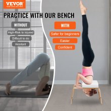 VEVOR Panca per Verticale Yoga Carico 136 kg Sedia da Yoga per Inversione Bianco