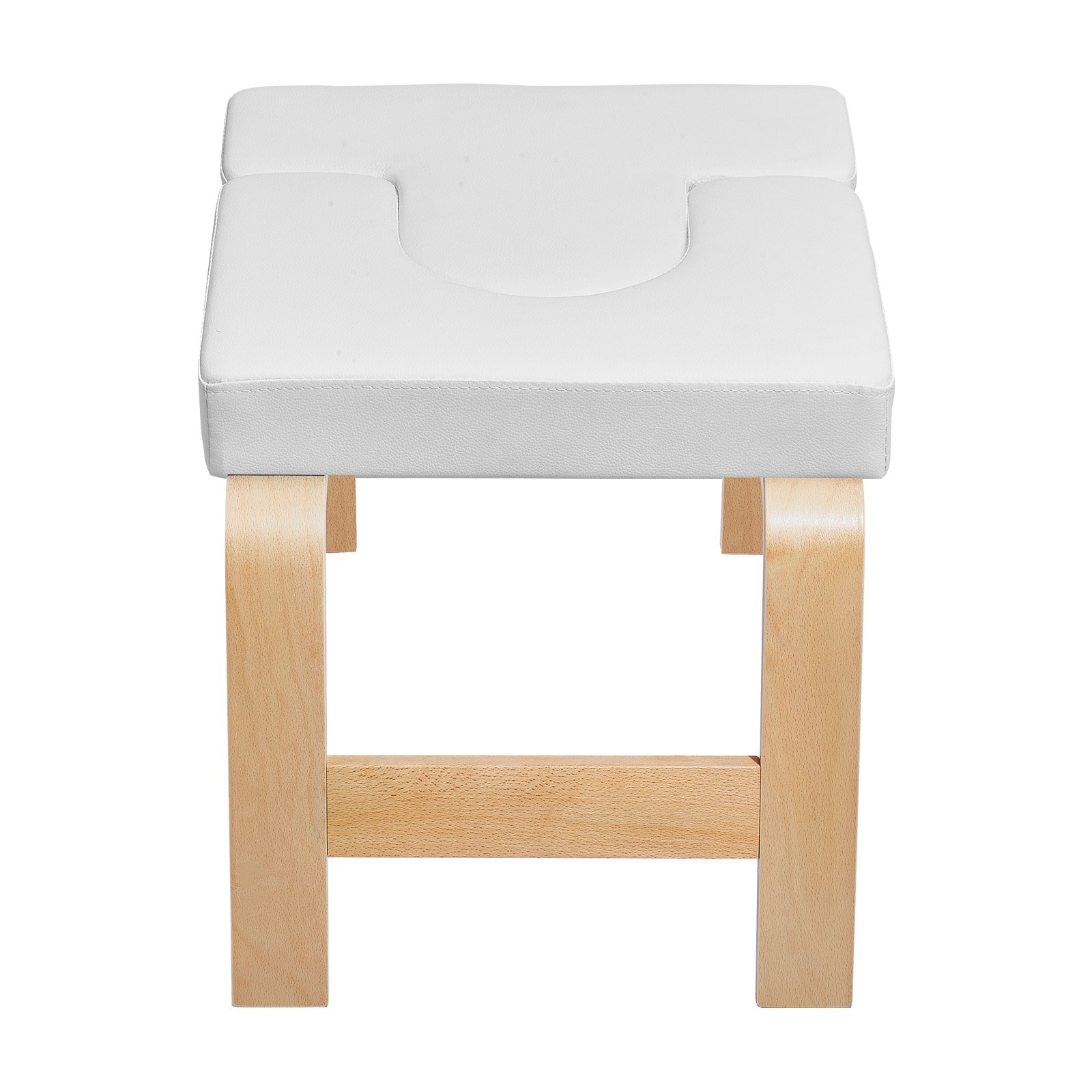 VEVOR Panca per Verticale Yoga Carico di 136 kg Sedia da Yoga per Inversione per Palestra di Famiglia, Struttura in Legno, Cuscinetto in PU, per Allenamento di Forza Equilibrio, Allevia Fatica, Bianco