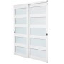 VEVOR Porta Scorrevole per Armadio, 1524 mm x 2032 mm, in Vetro Smerigliato a 5 Livelli con Kit Ferramenta, Lastra in Legno Massello e MDF con Superficie Impermeabile per Armadi Camere da Letto