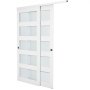 VEVOR Porta Scorrevole per Armadio, 1524 mm x 2032 mm, in Vetro Smerigliato a 5 Livelli con Kit Ferramenta, Lastra in Legno Massello e MDF con Superficie Impermeabile per Armadi Camere da Letto