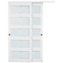 VEVOR Porta Scorrevole per Armadio, 1524 mm x 2032 mm, in Vetro Smerigliato a 5 Livelli con Kit Ferramenta, Lastra in Legno Massello e MDF con Superficie Impermeabile per Armadi Camere da Letto
