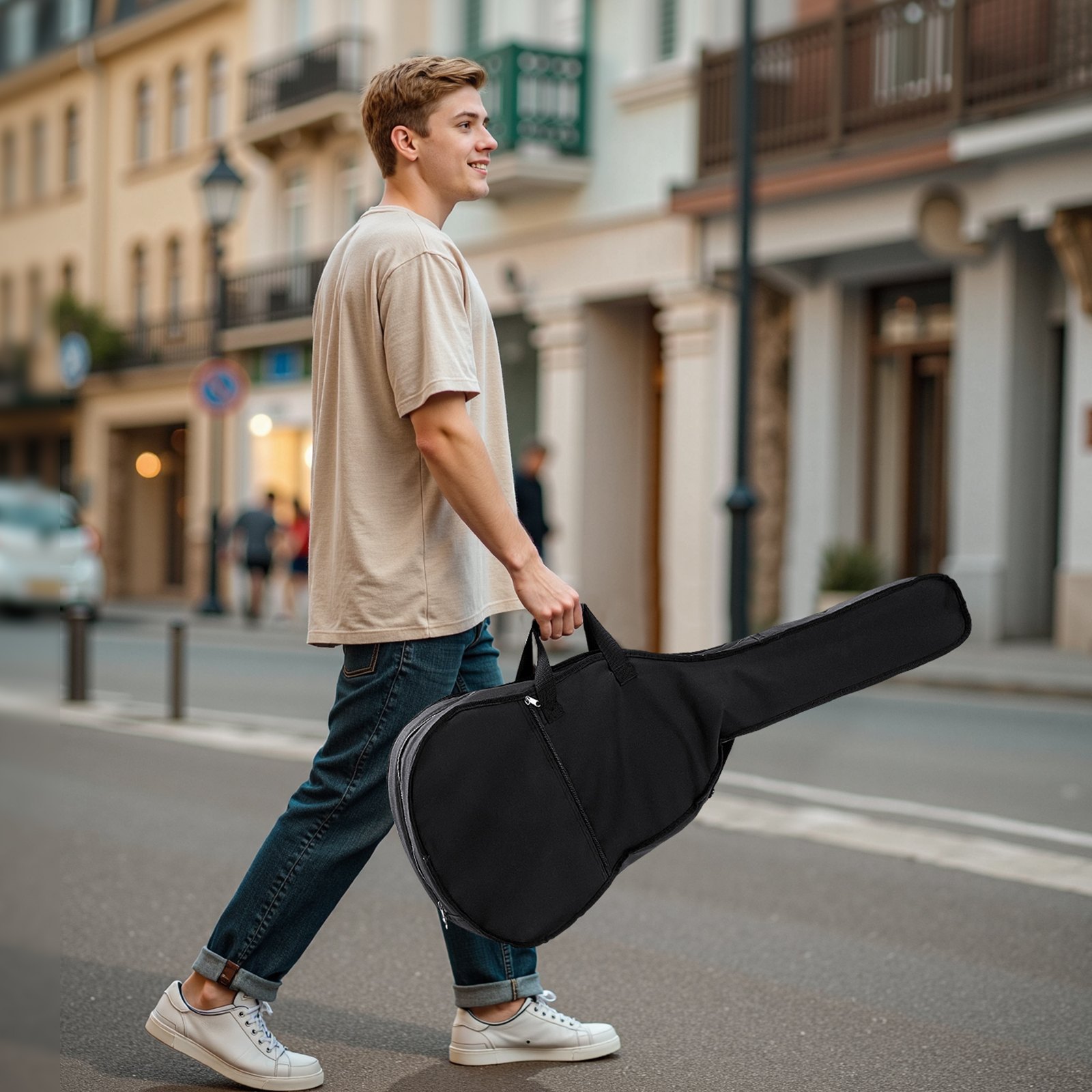 VEVOR Dreadnought Acoustic Guitar, 990.6 mm, 6-String Natural Solid Spruce Top Guitar, Portable Bundle with Gig Bag, Tuner, Strap, Steel Strings, Picks, Capo, Rosewood Fingerboard, for Beginner Adults