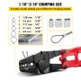 VEVOR Pinza Piegatrice Manuale 24 pollici pressatrice multistrato da 1/16 a 3/16 Pollici Utensile per Crimpatura a Fune Rosso Tagliafili per Cavi