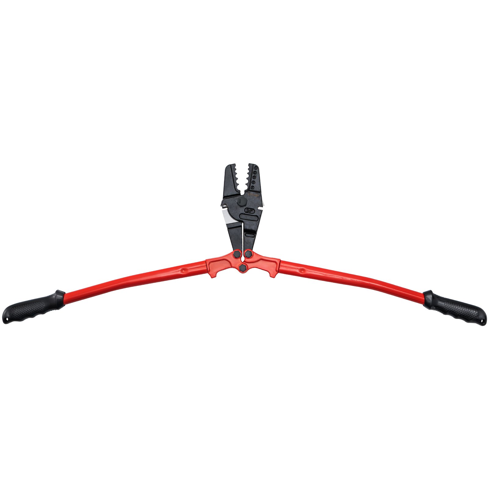 VEVOR Pinza Piegatrice Manuale 24 pollici, Utensile per Pressatura da 1/16 a 3/16 Pollici, Utensile per Crimpatura a Fune Rosso, Tagliafili per Cavi con Piegatrice a Mano con Impugnatura Ergonomica