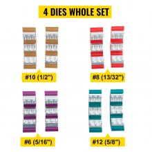 VEVOR pressatrice multistrato fascetta per tubi pinza multistrato Kit di Pinze Manuali per Tubi Flessibili 4 Matrici Durezza 53 Hrc