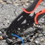 VEVOR Pinza Crimpatrice a Cricchetto per Cavi da 0,5-6 mm², per Terminali Elettrici a Design Ergonomico con Marcature Metriche e AWG, Sgancio Rapido, Forza Regolabile per più Terminali e Fai Da Te