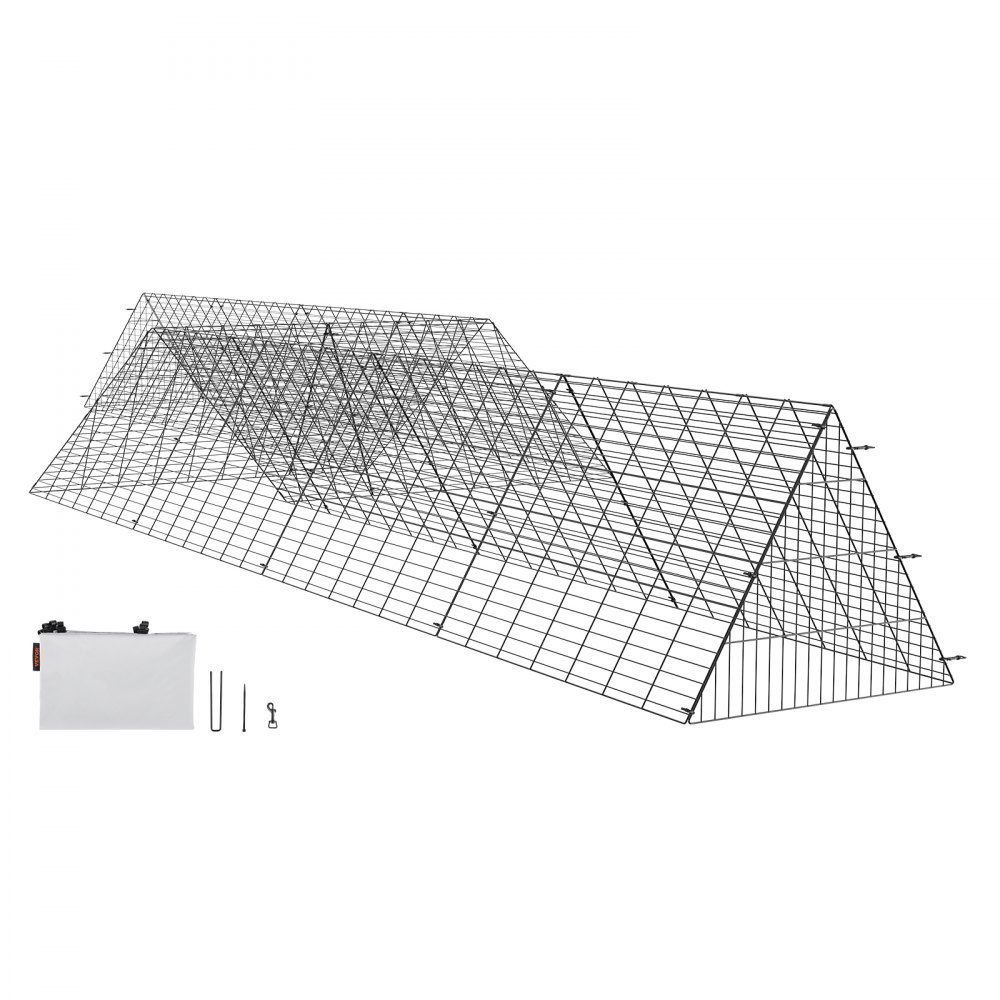 VEVOR Recinto per Polli Pollame a Tunnel, 729 x 200 x 61,5 cm, Tunnel per Polli da Cortile Esterno, Pollaio da Esterno con Telai Angolari, 2 Set, Adatto per Polli, Anatre, Conigli, Gabbia per Polli