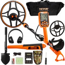 VEVOR Rilevatore per Metalli Impermeabile IP68 Sommergibile 3m Bobina di Ricerca 30,5cm 7 Modalità di Funzione 4 Batterie Ricaricabili Lunghezza Asta Regolabile 99-127cm Metal Detector Professionale