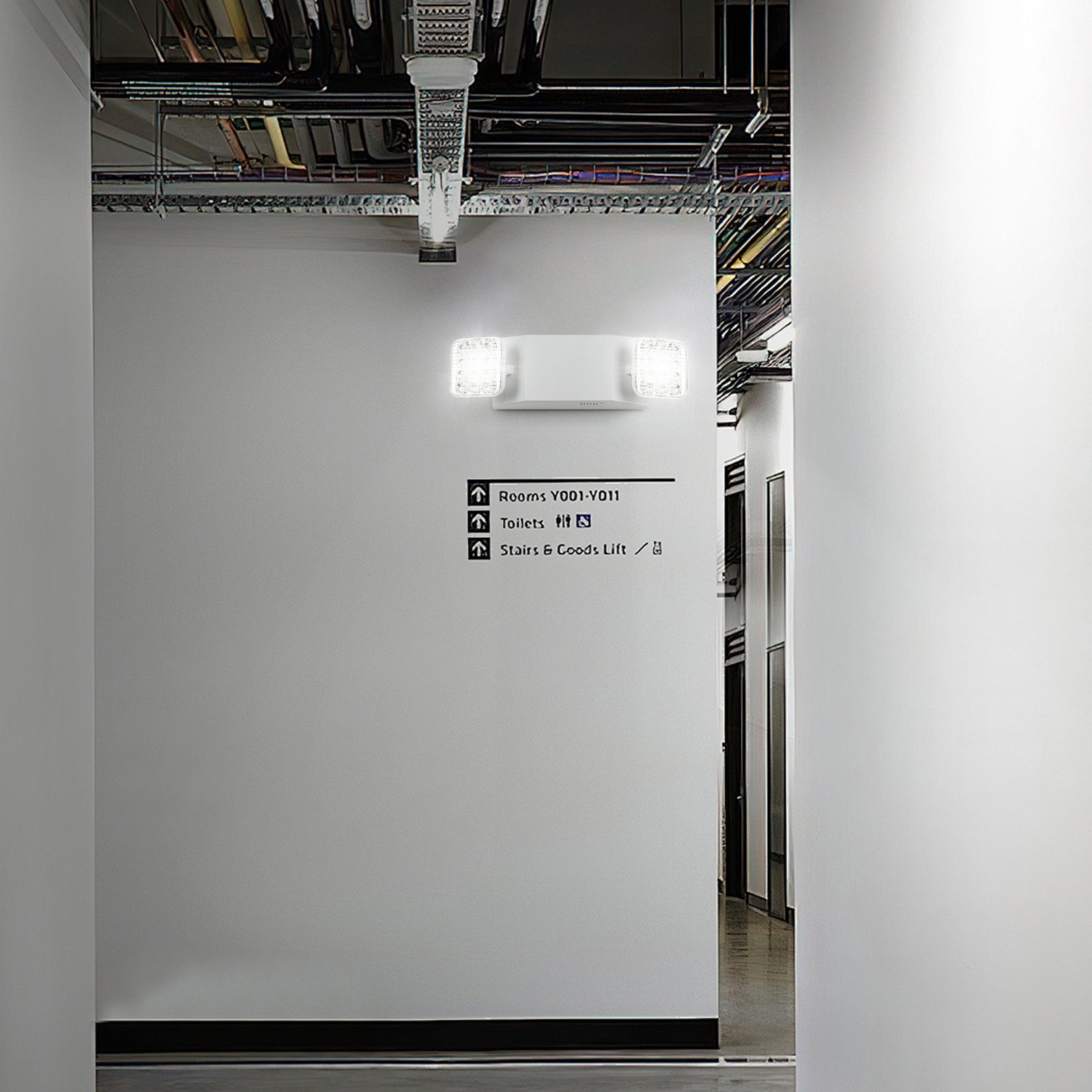 VEVOR 24 Pezzi di Luce Commerciale, 3 W, Illuminazione Emergenza LED con Batteria di Backup 180 min, Testa Quadrata Regolabile, Montaggio a Soffitto o a Parete per Interruzioni di Corrente Bianchi