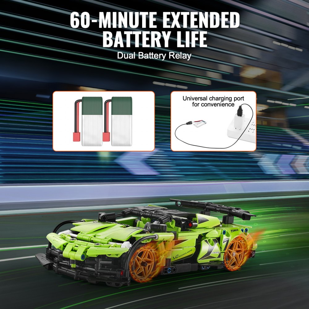 VEVOR Robot Giocattolo STEM Kit di Costruzione per Auto Robot Telecomandate RC 461 Pezzi Controllo APP, Giocattolo di Costruzione STEM Telecomandato per Bambini 2 Funzioni 280 x 130 x 150 mm