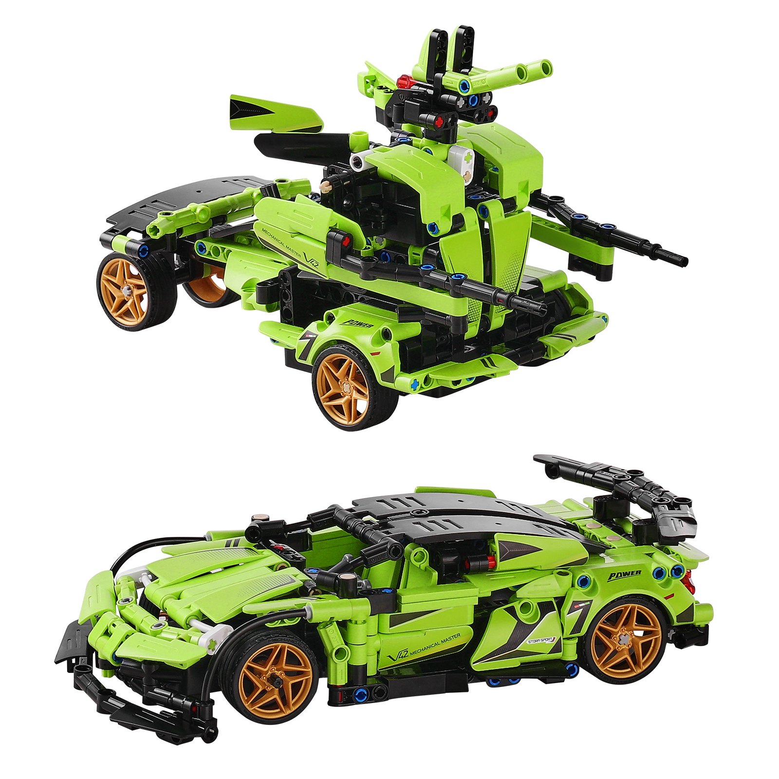 VEVOR STEM construction toy for children, 2-in-1 building blocks with 461 pieces, remote controlled car building kits, remote controlled and app-controlled car/robot, RC STEM robot building set, gifts for boys and girls aged 6, 7, 8, 9, 10, 11 and 12+