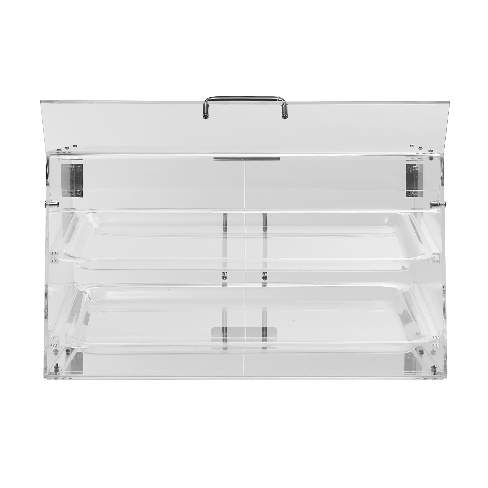 VEVOR Espositore per Pasticceria 2 Ripiani Accesso sul Retro Ripiani Rimovibili in Acrilico Trasparente, Espositore da Pasticceria per Pane Dolci da Pasticceria 510 x 350 x 35 mm Vetrina da Panificio