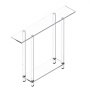 VEVOR Tavolo Consolle in Acrilico, con 2 Ripiani e Vano Portaoggetti Sottostante, Tavolino Rettangolare Moderno, Tavolo da Ingresso per Atrio, Corridoio, 19,3 x 100 x 80 cm, Trasparente