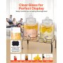 VEVOR Distributore di Bevande, 2 Pezzi da 5,5 L, Contenitore di Succhi in Vetro con Supporto in Metallo, Rubinetto in Acciaio Inox, Infusore, Distributore di Tè Freddo, Limonata, per Feste