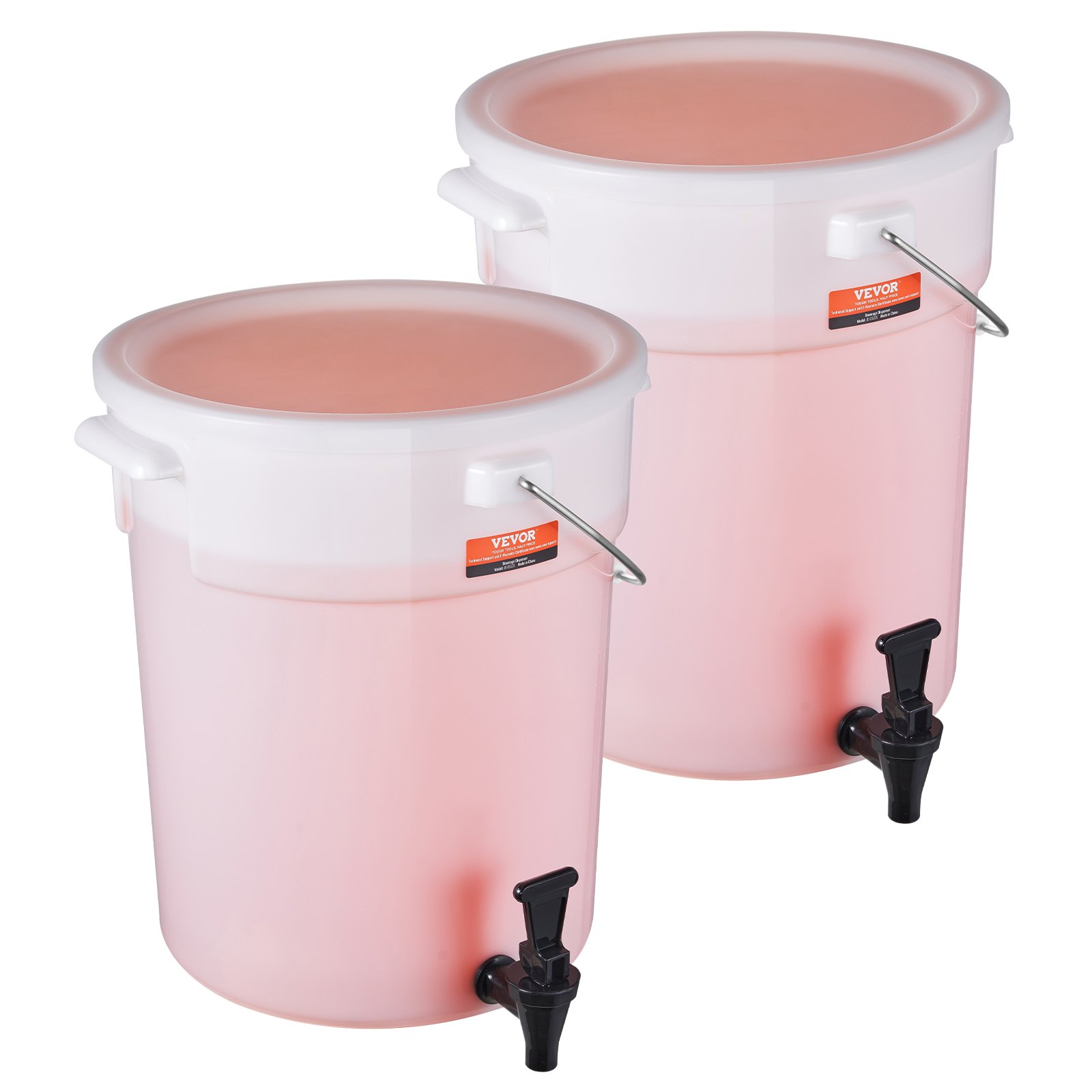 VEVOR Distributore per Bevande per Feste da 19 Litri, Dispenser Succo, Plastica con Rubinetto Coperchio, Dispenser di Acqua per Tè Freddo, Succo di Limonata, Ristoranti Hotel Feste, Confezione da 2