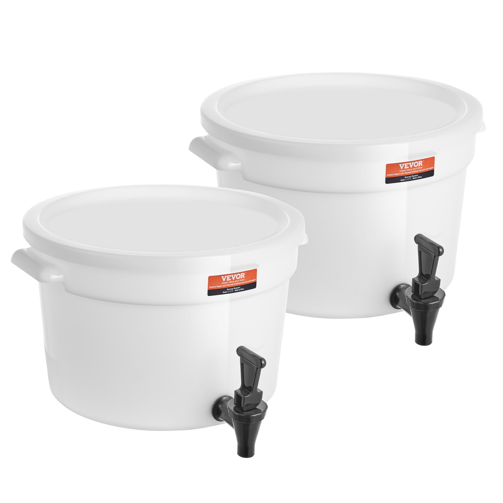 VEVOR Distributore di Bevande da 11 Litri Distributore di Succo di Plastica con Rubinetto e Coperchio, Distributore di Acqua per Succo di Limonata, Tè Freddo, per Ristoranti, Hotel, Confezione da 2