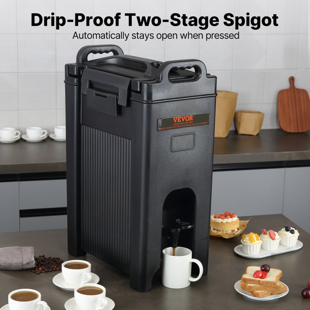 VEVOR Distributore per Bevande Isotermico con Rubinetto di Erogazione Capienza ca. 18,9L Materiale Alimentare per Buffet Festa Evento, Contenitore Isotermico per Distribuzione Bevande Calde / Fredde