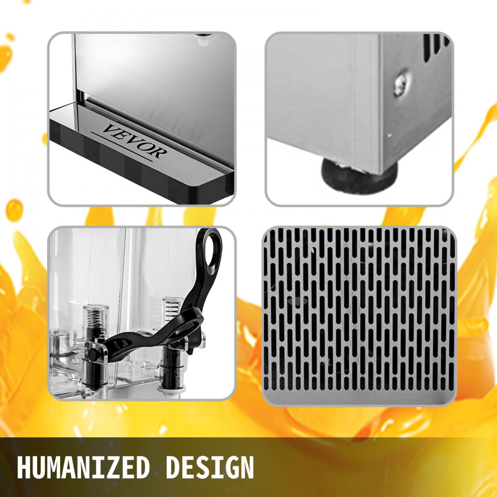 24l Macchina Distributore Di Bevande Stainless Steel Con 2 Tanks