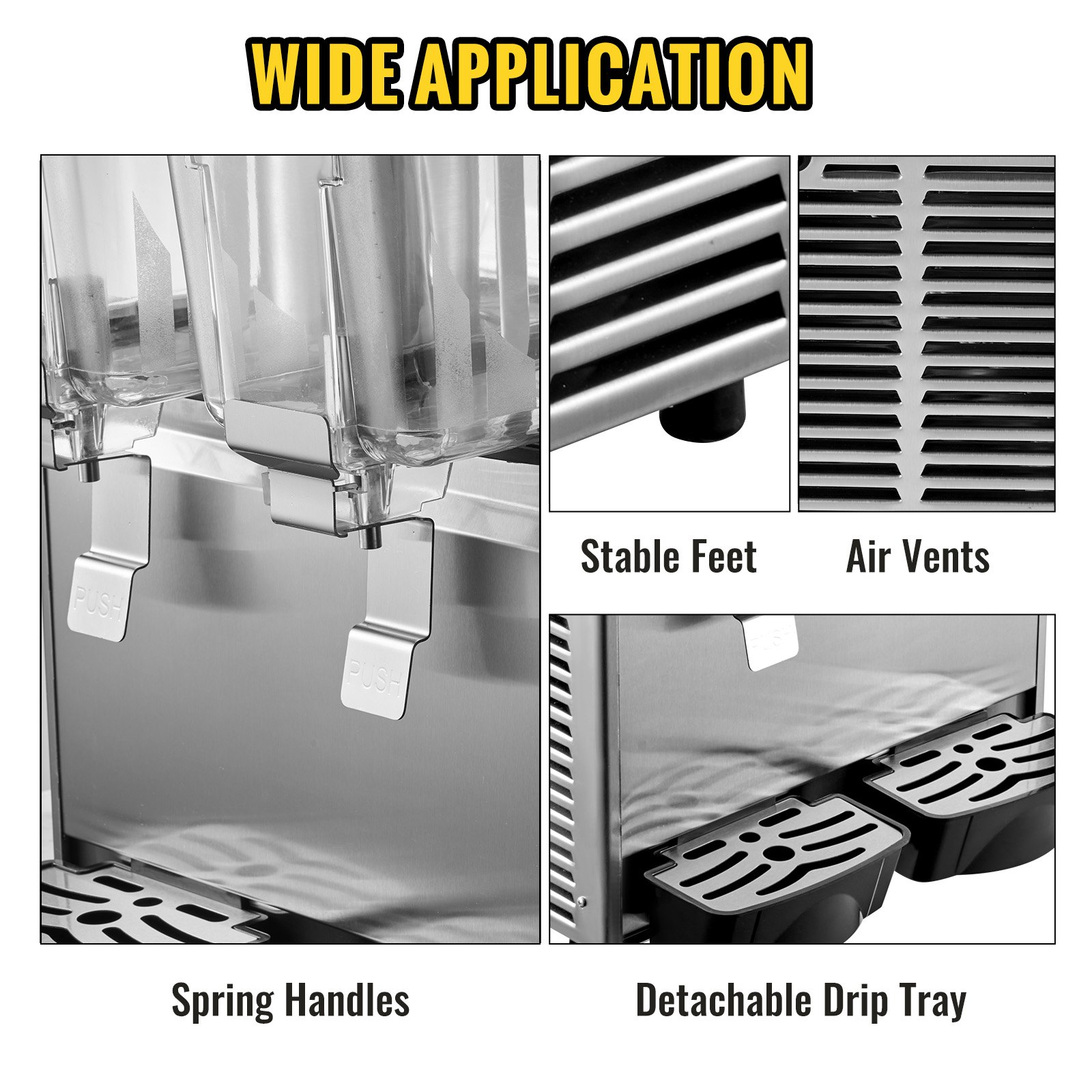 VEVOR  Distributore di Bevande 24L Distributore di Bevande con Rubinetto Dispenser di Succo Freddo con 2 Serbatoi 2*12L