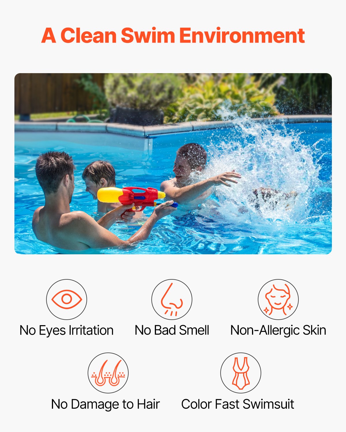 VEVOR Sistema di Clorazione dell'Acqua Salata, Cella di Clorazione per Piscine Adatta per Hayward W3T-Cell-15 (T15), Sistema per Piscine Interrate max. 40000 Galloni Cavo da 4,6m, Bianco