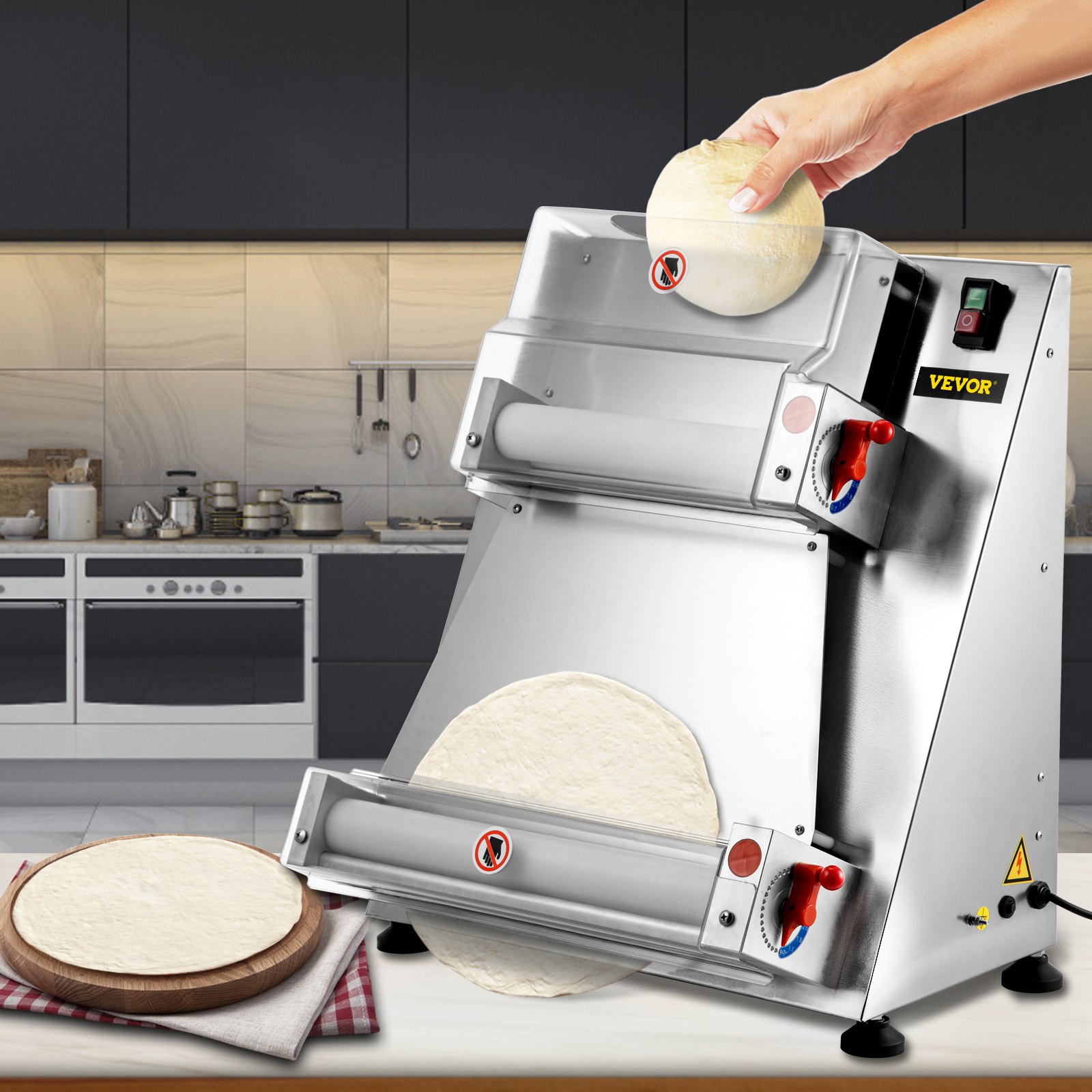 Laminatoio Per Pasta Pizza 40 Cm 370 W Crosta Per Pasta Elettrica