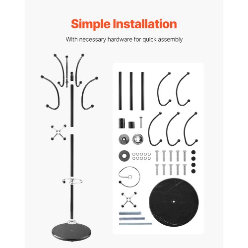 Appendiabiti COSTWAY con 8 ganci, appendiabiti in metallo
