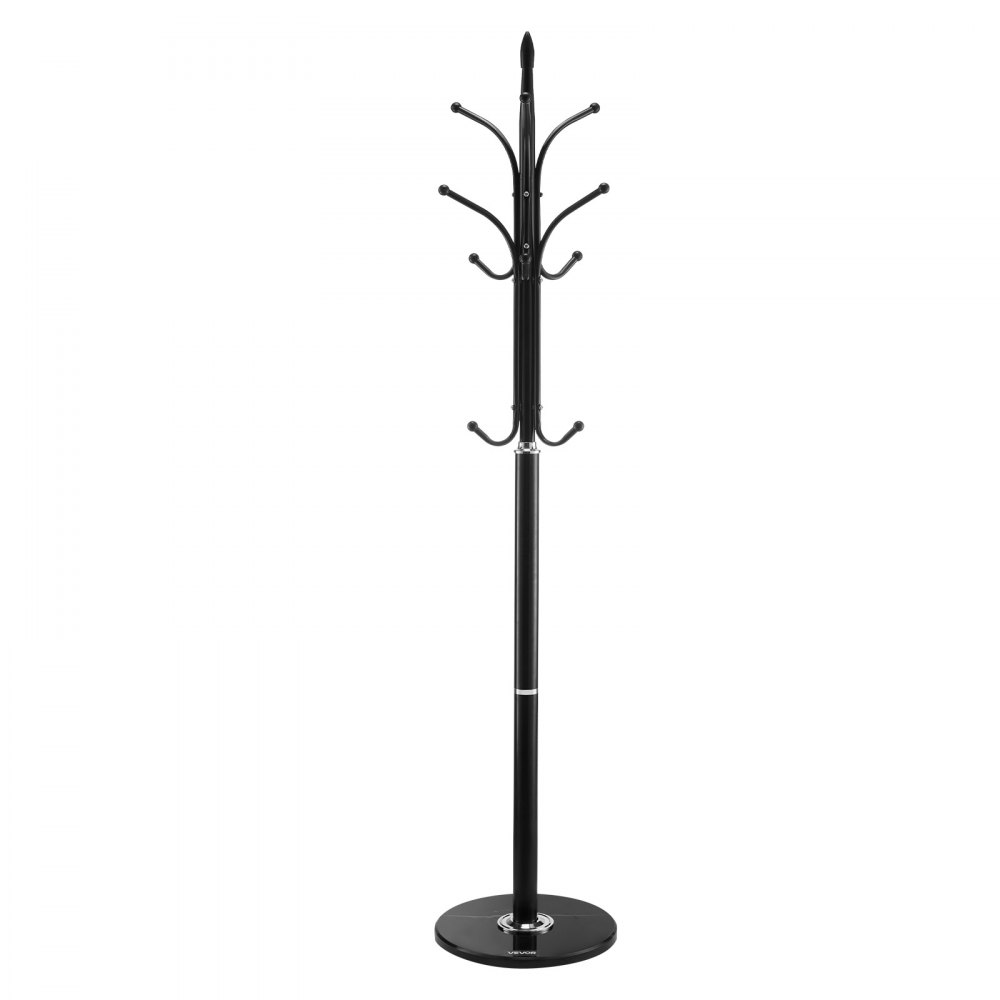 VEVOR Appendiabiti da Terra 370 x 370 x 1800 mm Appendiabiti Indipendente con Base in Marmo Stabile e 6 Ganci, per Ingresso, Camera da Letto, Ufficio, Soggiorno, per Cappotti, Cappelli, Borse