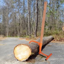 VEVOR Cric per Tronchi, Lunghezza 1180 mm Sollevatore per Tronchi per Impieghi Gravosi con Manico in Legno, Rullo per Tronchi con Gancio Regolabile, Attrezzi per Registrazione,  Diametro Fino a 381 mm