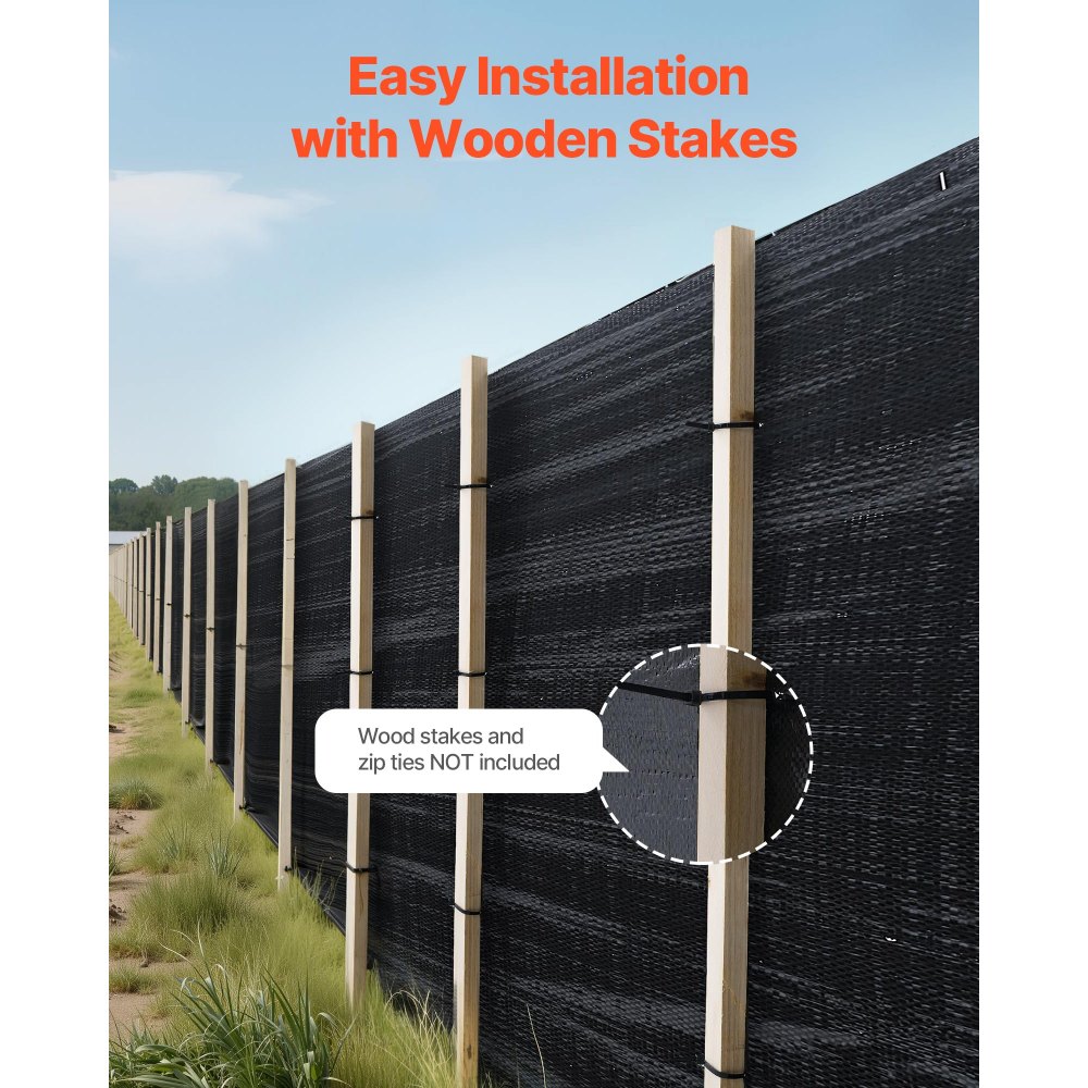 VEVOR Silt Fence Fabric Roll, 0.91 x 152.4 m Erosion Control Fencing, Industrial Grade Tough Polypropylene Fabrics for Sediment Retention, Temporary Fabric for Construction Job Sites