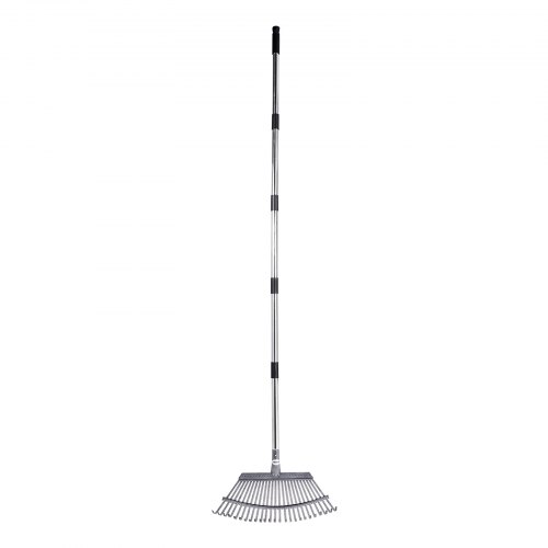 Rastrello Regolabile In Metallo Per Foglie - Testa Espandibile Da 20 A 43 Cm E Manico Telescopico Da 76 A 140 Cm - Attrezzo Da Giardino Leggero Per Donne E Bambini - Antiruggine