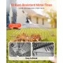 VEVOR Rastrello per Foglie, 18 Denti in Metallo, Rastrello da Giardino Regolabile per Prati con Testa Larga 195 a 435 mm, Strumento per Foglie in Acciaio Inox per Giardinaggio, Campeggio